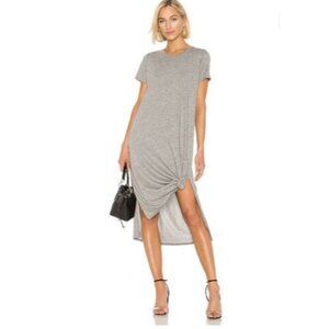 Michael Lauren Augustus Heather Grey Side Slit Midi Dress